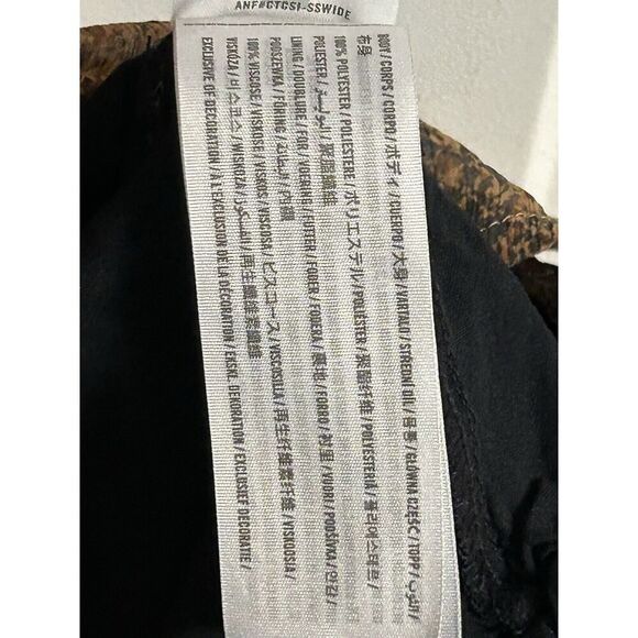 Abercrombie & Fitch Dress Women’s XS Brown Snakeskin Print Buttons Tie in Back - Picture 10 of 14